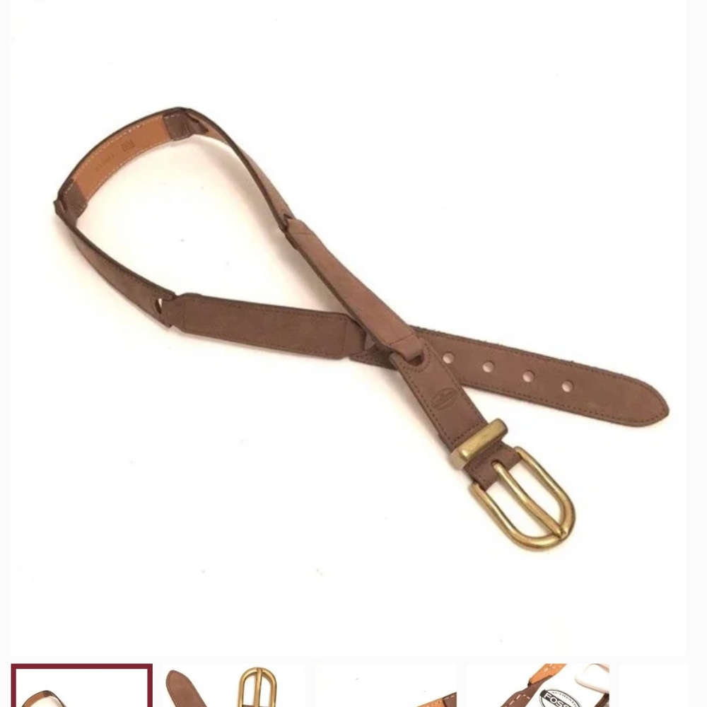 Fossil leather/suede funky boho belt 36” long EUC